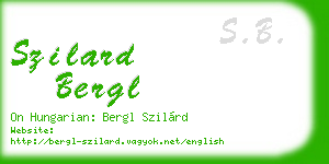 szilard bergl business card